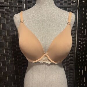Soma Tan memorable full coverage Lace Trim Bra sz 38DD